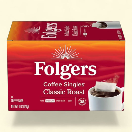 Folgers Coffee Singles Classic Roast Coffee, 38 Count