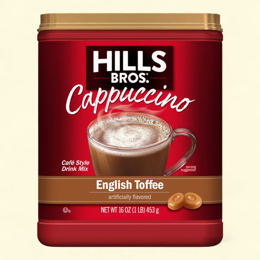 Hills Bros. English Toffee Cappuccino Instant Coffee Mix, 16 Ounce