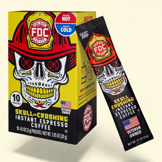 Fire Department Coffee, Skull-Crushing Instant Espresso, 10 Pack
