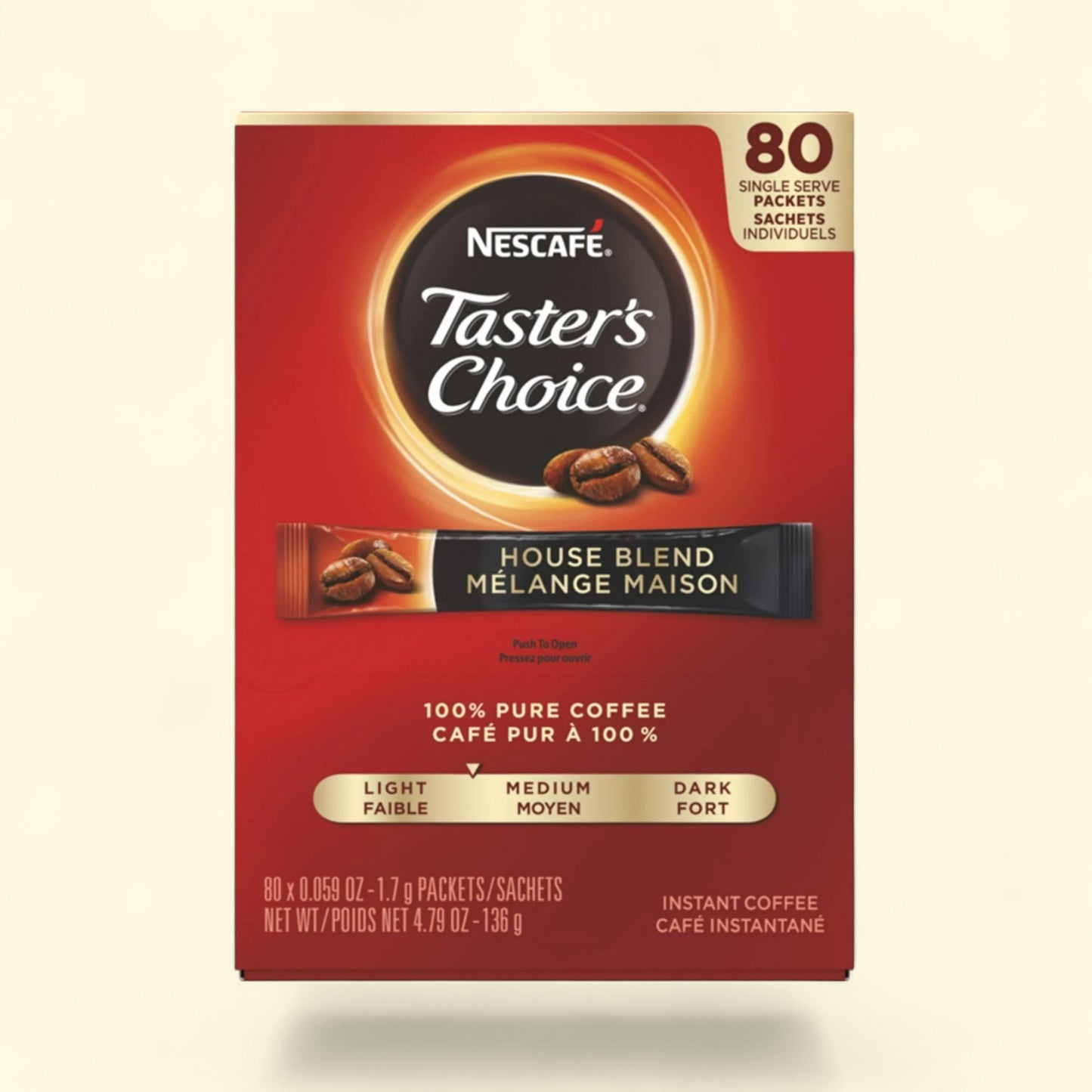 NESCAFE Taster's Choice Instant Coffee, 80 Packets — authentic US product shipped worldwide by Treatspree