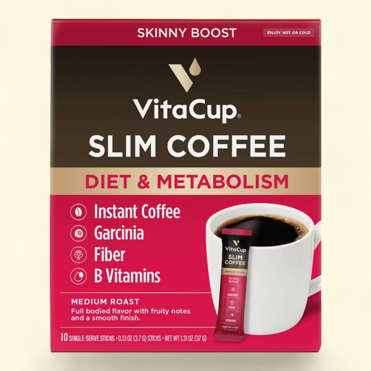 VitaCup Slim Instant Coffee Packets, 10ct