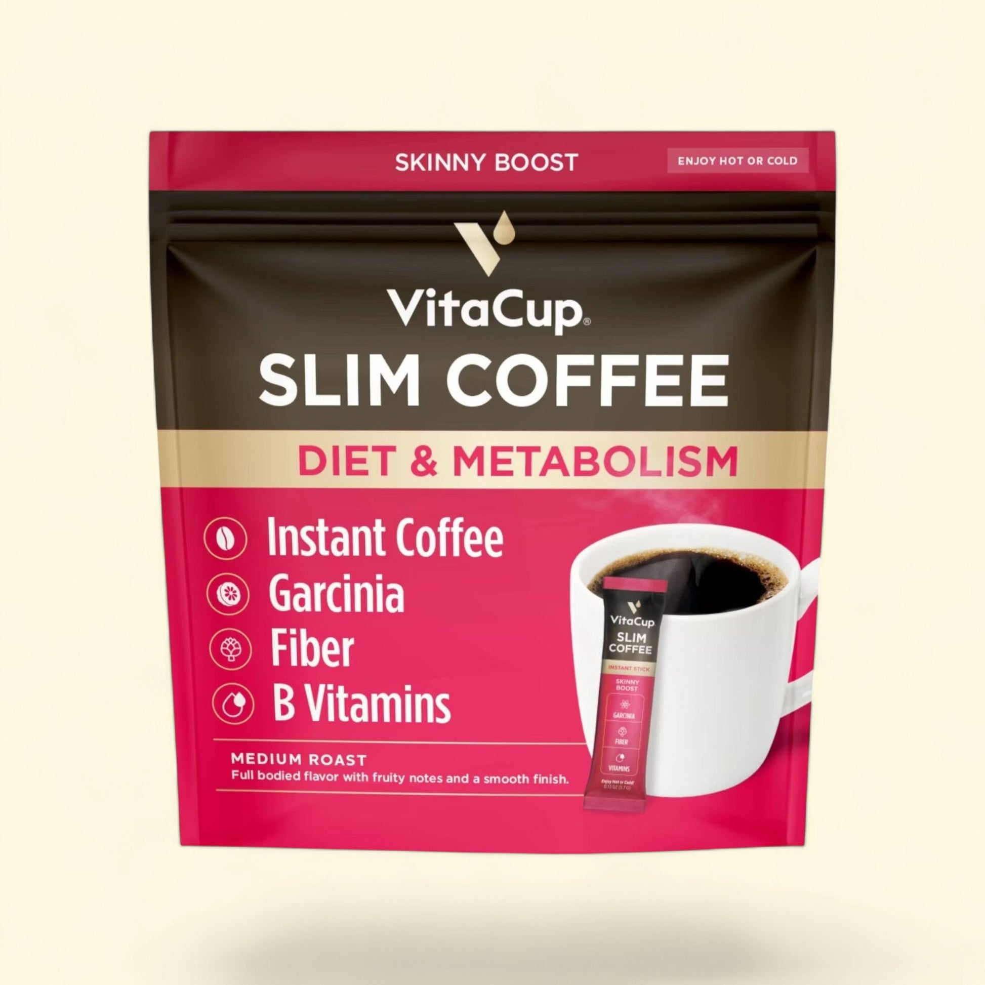 VitaCup Slim Instant Coffee Packets, 24ct — authentic US product shipped worldwide by Treatspree