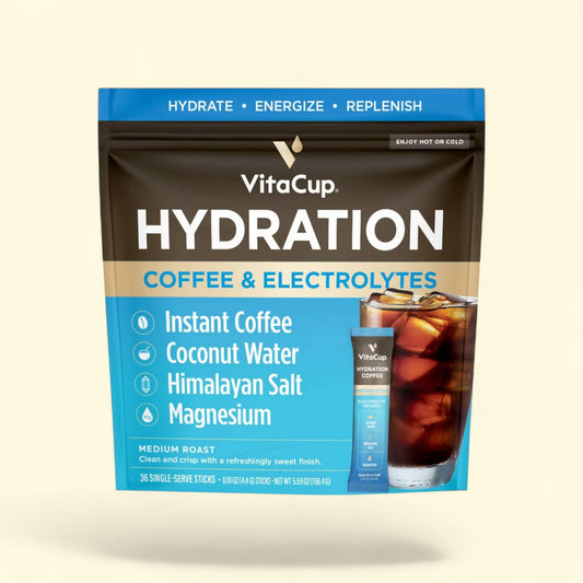 VitaCup Hydration Coffee Instant Packets, Medium Roast - 36ct — authentic US product shipped worldwide by Treatspree