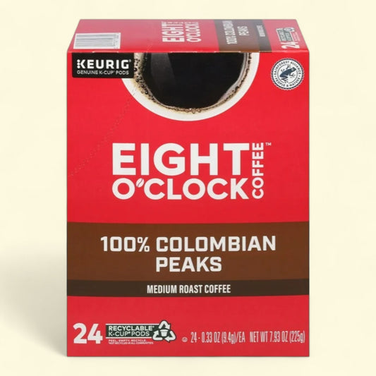 Eight O'Clock Colombian Peaks Medium Roast K-Cup Coffee Pods, 24 Count