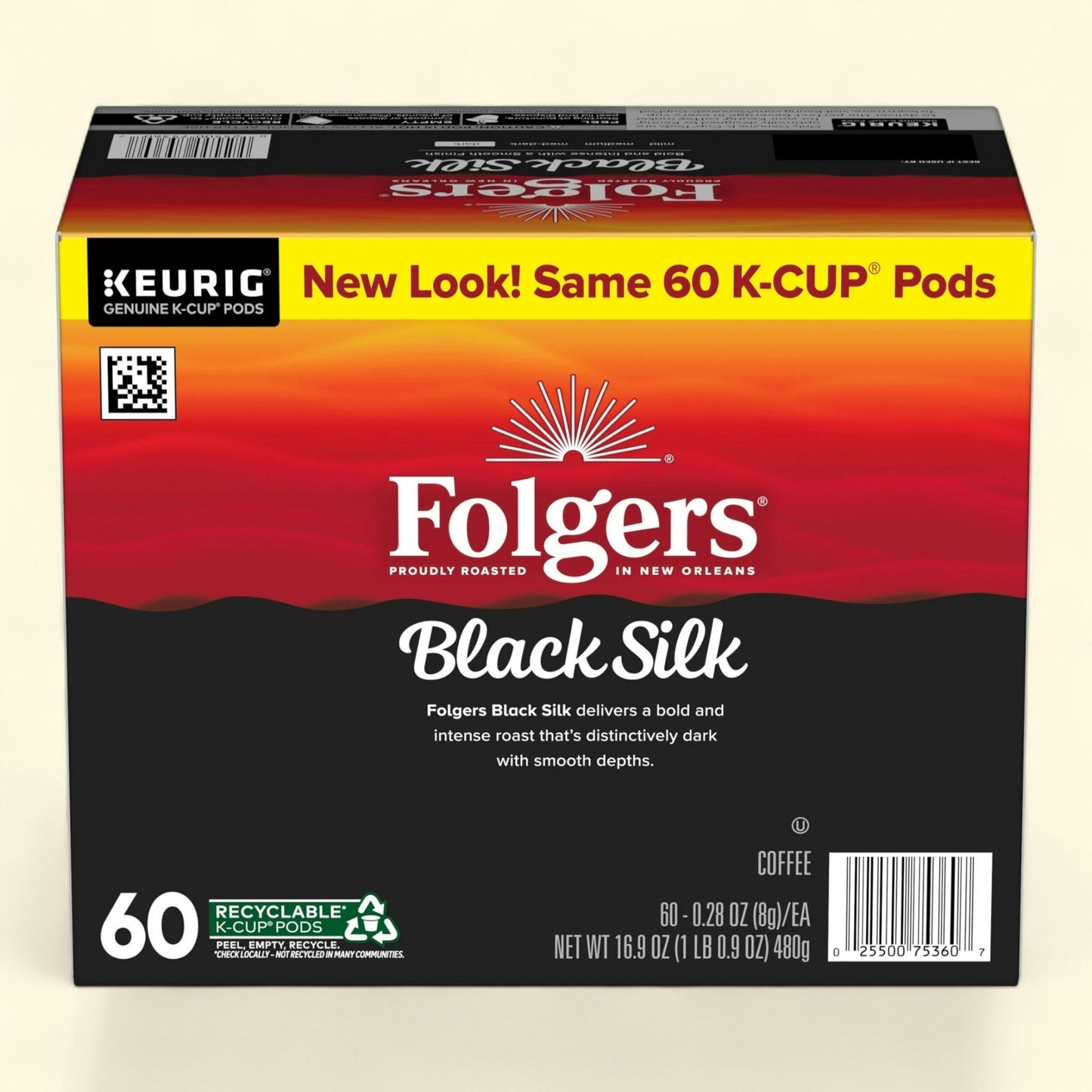 Folgers Black Silk Coffee, 60 Count