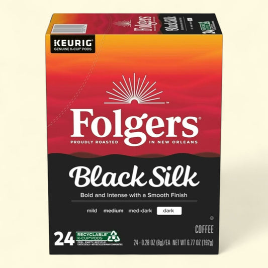 Folgers Black Silk, Keurig K Cup Pods, 24 Count