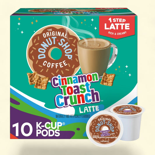 The Original Donut Shop, Cinnamon Toast Crunch Latte K-Cup Coffee Pods, 10 Count