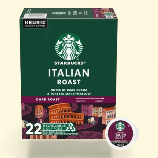 Starbucks, Italian Dark Roast K-Cup Coffee Pods, 22 Count
