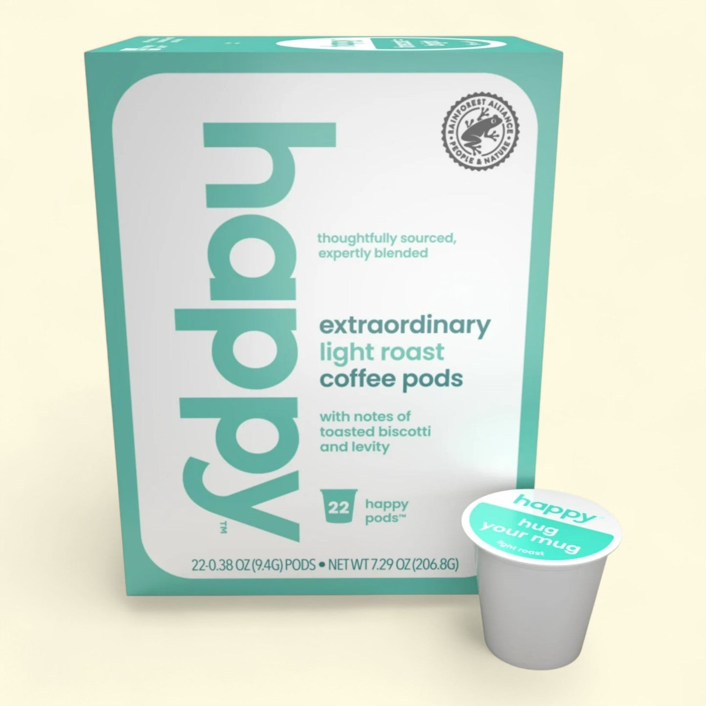 Happy Coffee Light Coffee Pods, 22 Count