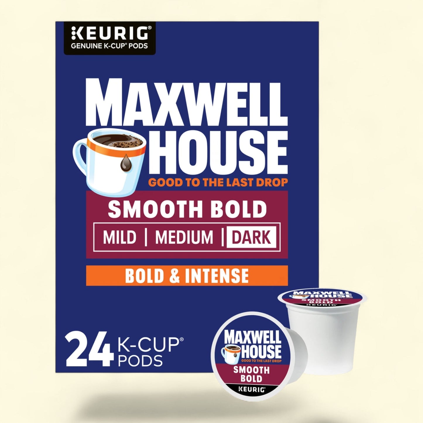 Maxwell House Smooth Bold Roast Coffee K-Cup Pods, 24 ct