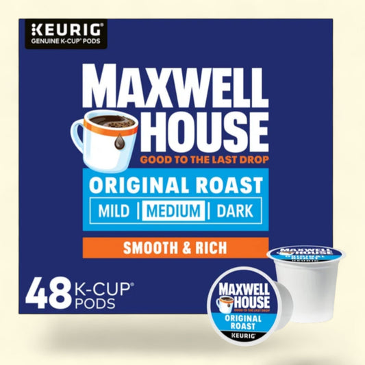 Maxwell House Original Roast Ground Coffee K-Cups, 48 ct