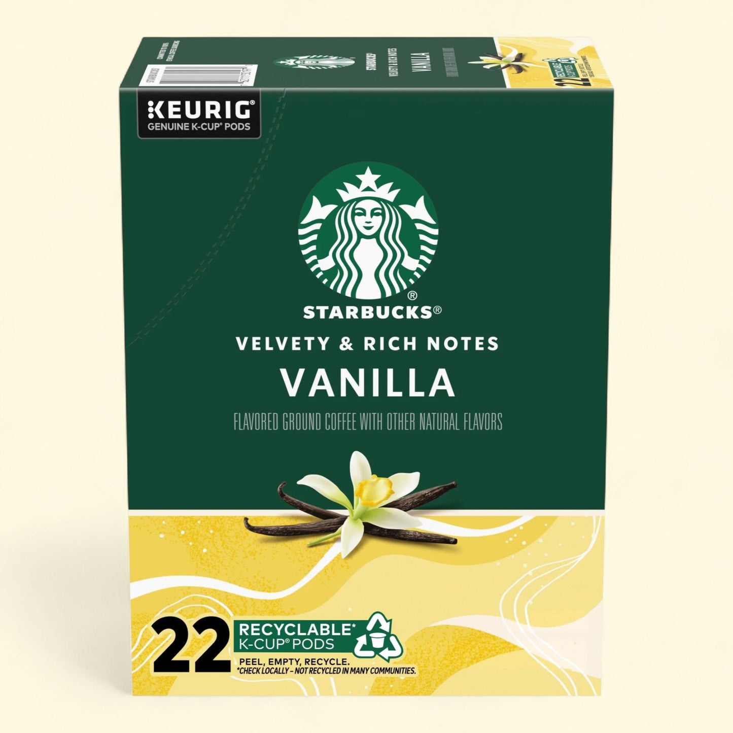 Starbucks, Vanilla Light Roast K-Cup Coffee Pods, 22 Count