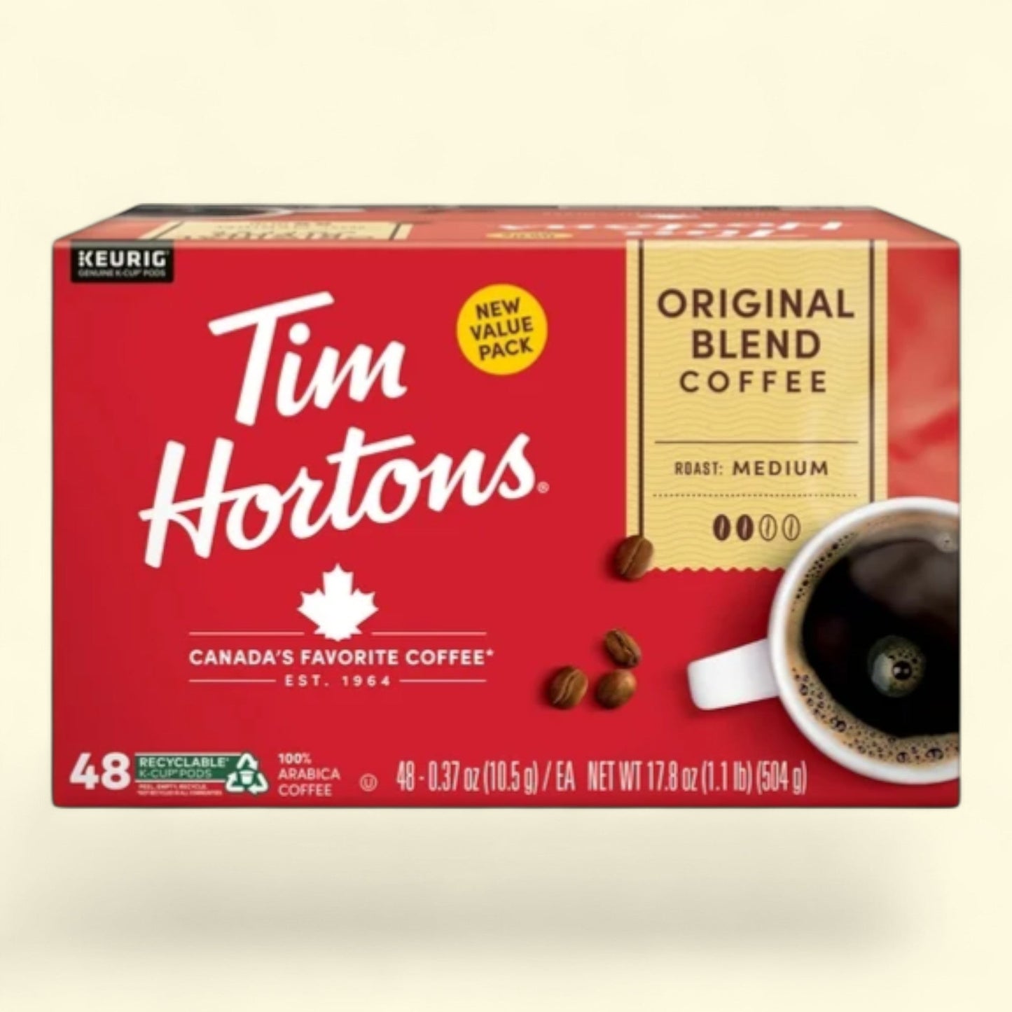 Tim Hortons Original Blend Kcup, 48ct