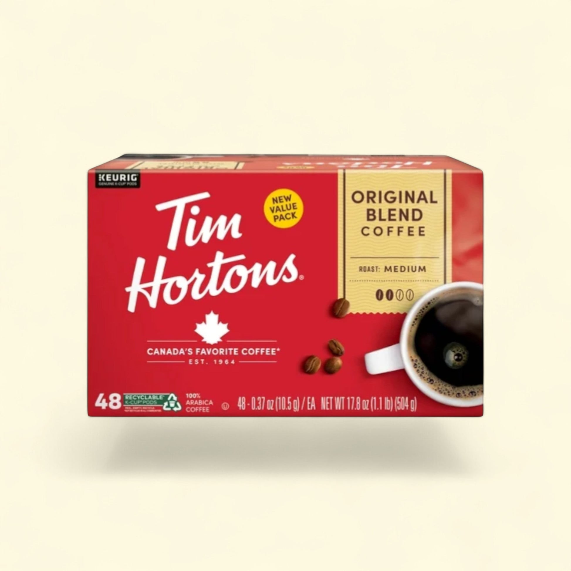 Tim Hortons Original Blend Kcup, 48ct — authentic US product shipped worldwide by Treatspree