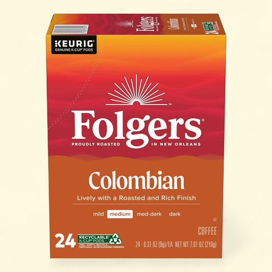 Folgers Colombian Coffee, Medium Roast, 24 Count
