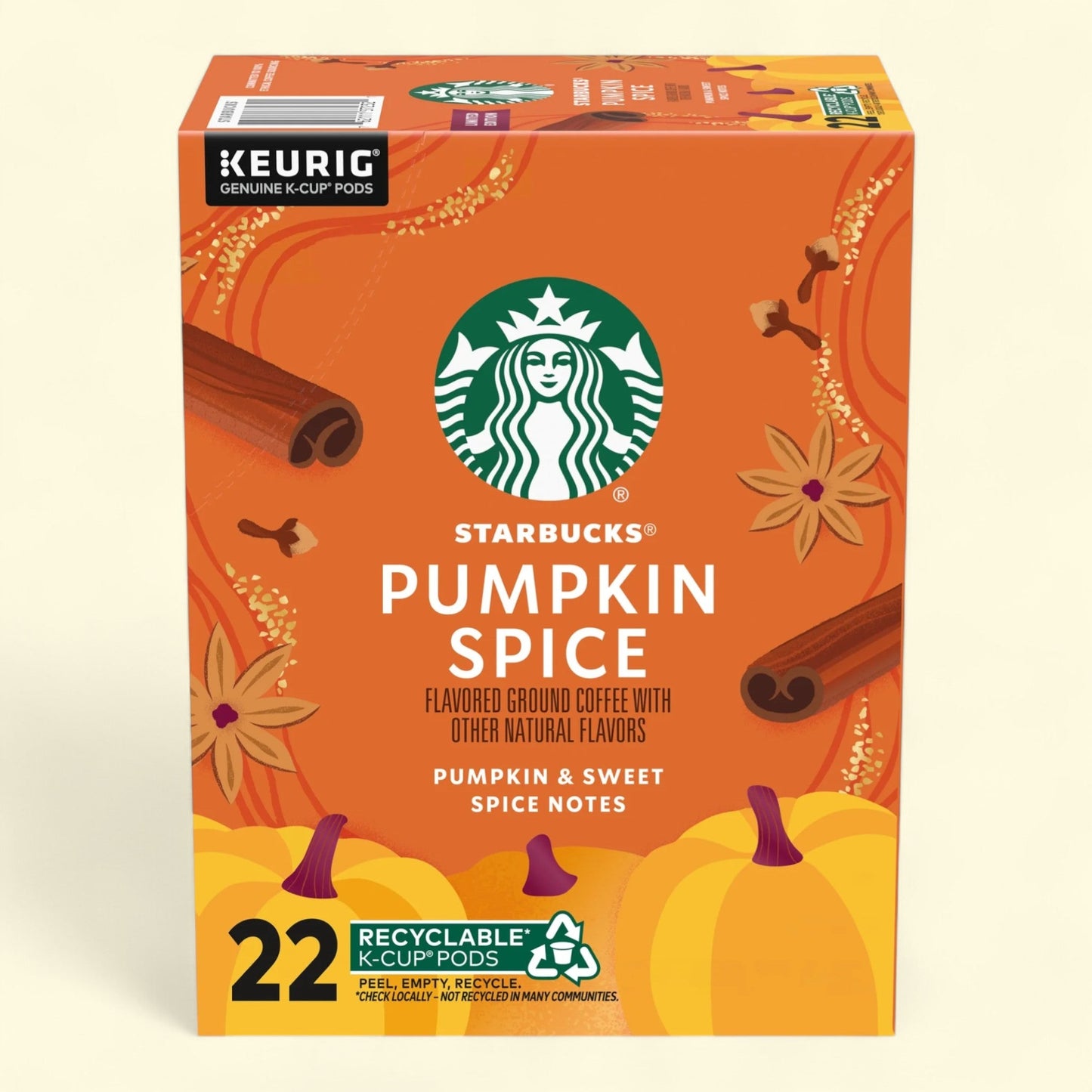 Starbucks Pumpkin Spice Flavored Coffee, Keurig K-Cup Coffee Pods, 22 Count