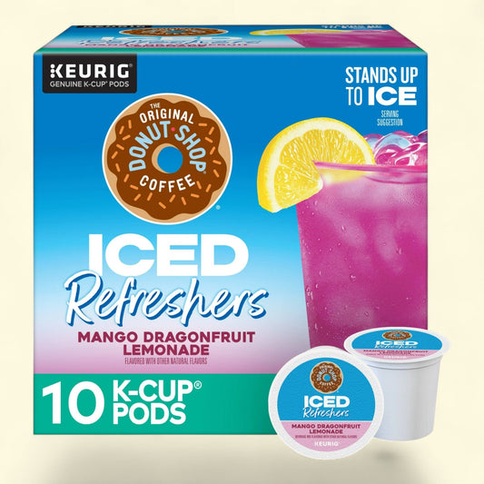 The Original Donut Shop, Iced Refreshers Mango Dragonfruit Lemonade Flavor K-Cup Pods, 10 Count