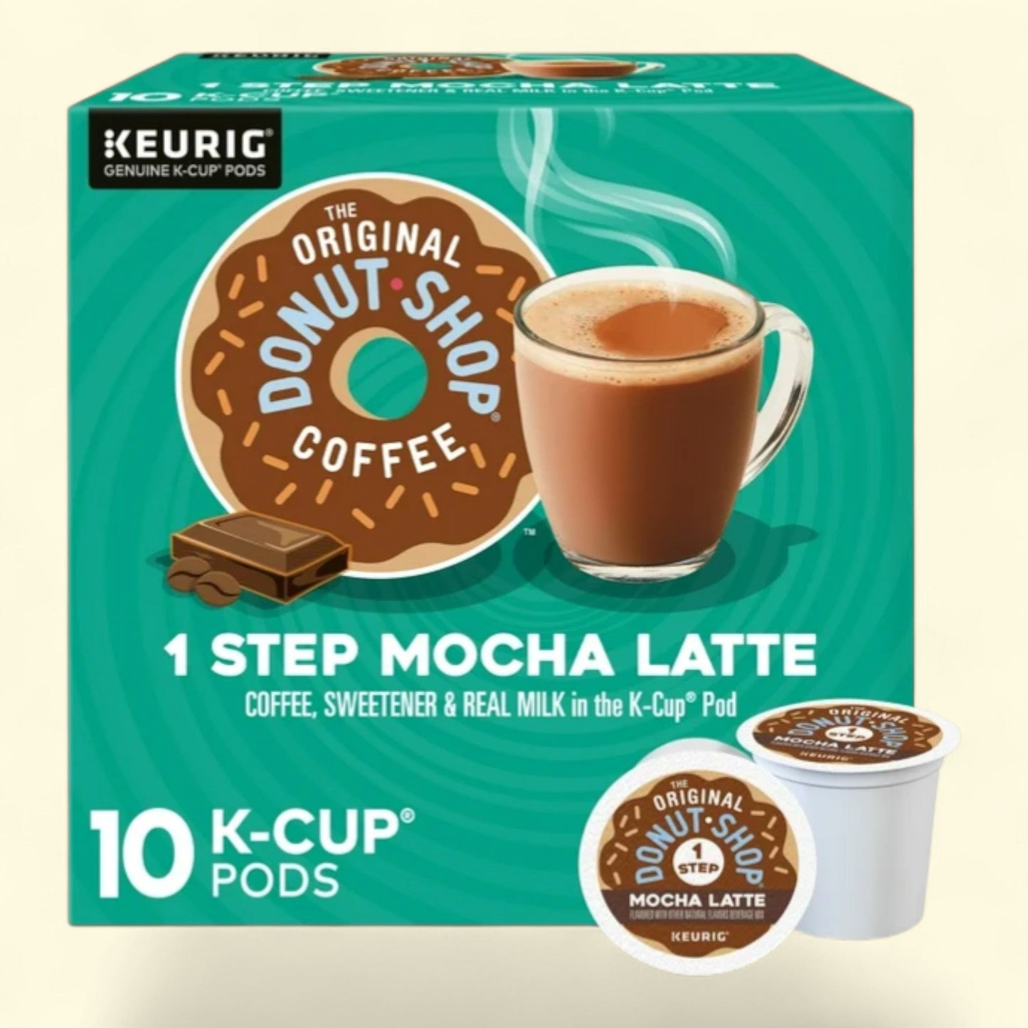 The Original Donut Shop, Mocha Latte K-Cup Coffee Pods, 10 Count