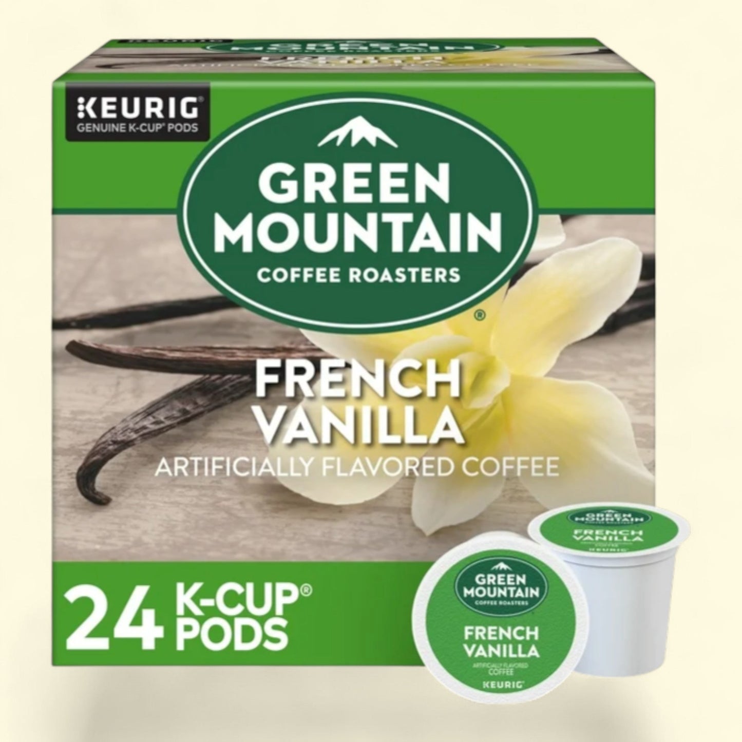 Green Mountain Coffee Roasters, French Vanilla Light Roast K-Cup Coffee Pods, 24 Count