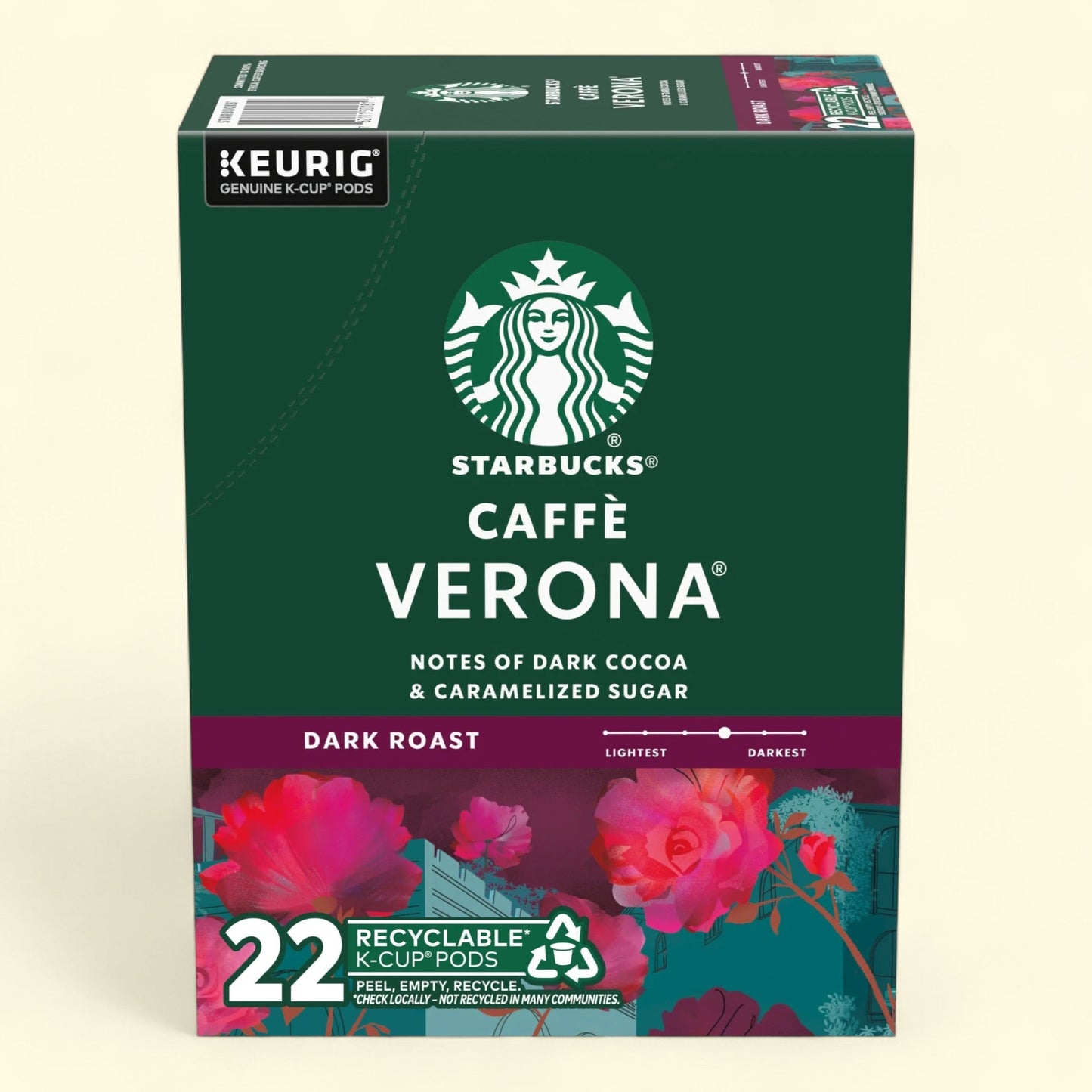 Starbucks Caffè Verona, Dark Roast Coffee, 22 Count