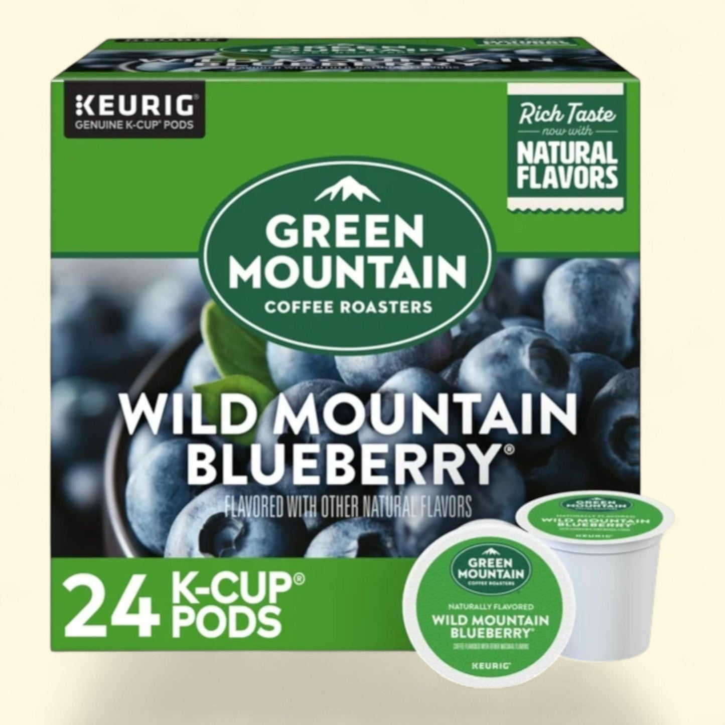 Green Mountain Coffee Roasters, Wild Mountain Blueberry Light Roast K-Cup Coffee Pods, 24 Count
