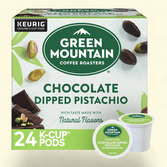 Green Mountain Coffee Roasters, Chocolate Dipped Pistachio Flavored Light Roast K-Cup Coffee Pods, 24 Count
