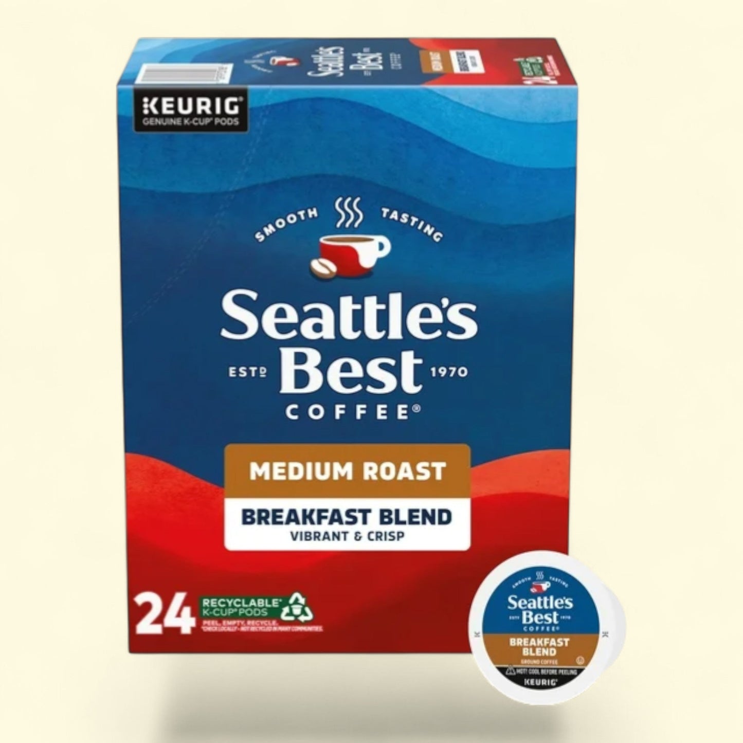 Seattle’s Best Coffee Breakfast Blend K-Cup Coffee Pods, 24 Count