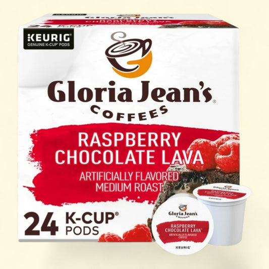 Gloria Jean's Coffee, Raspberry Chocolate Lava Medium Roast K-Cup Coffee Pods, 24 Count