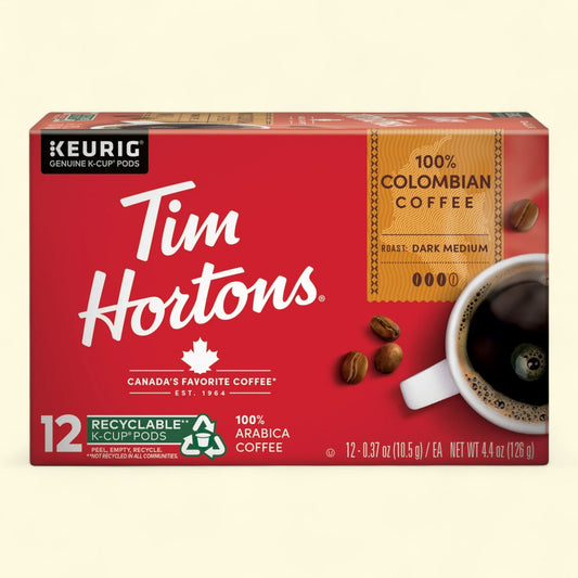 Tim Hortons Colombian Medium-Dark Roast K-Cup Coffee Pods, 12 Ct