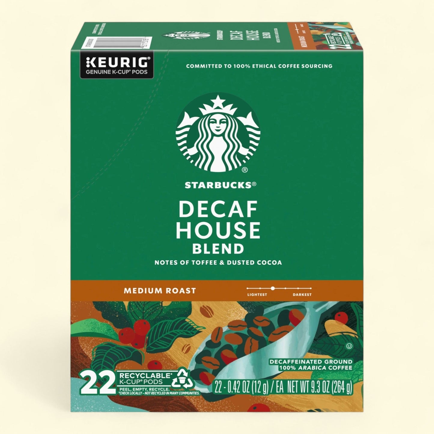 Starbucks, Decaf House Blend K-Cup Coffee Pods, 22 Count