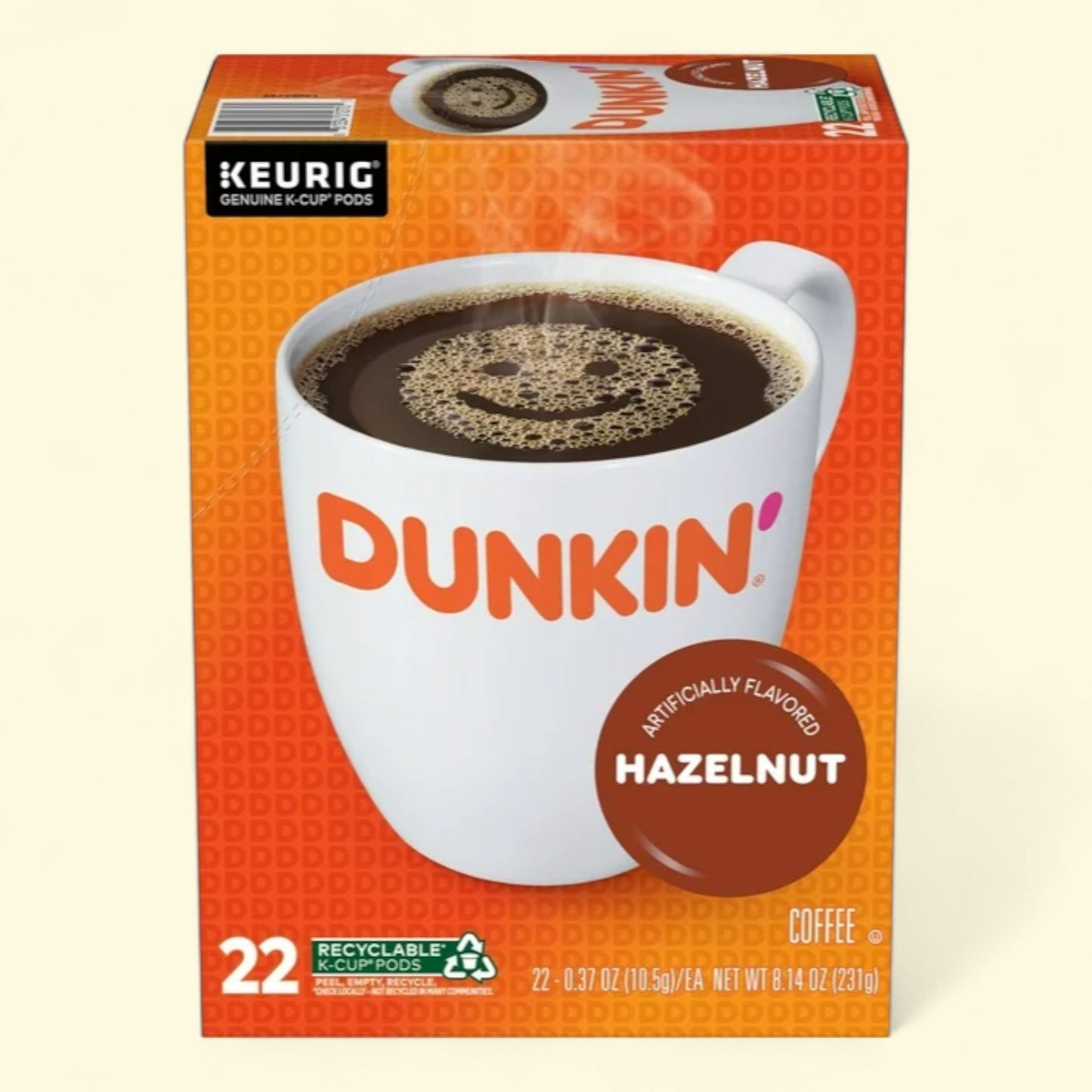 Dunkin' Hazelnut Flavored Coffee, 22 Count