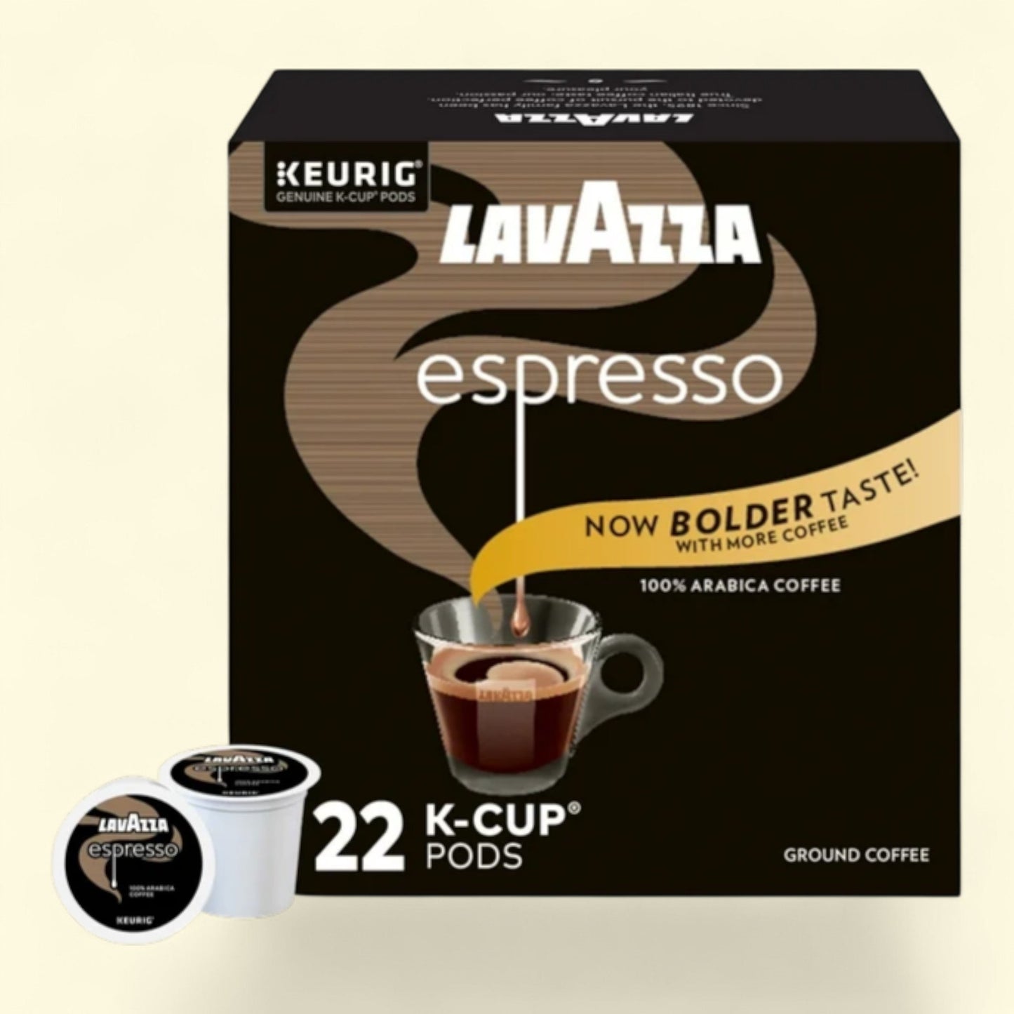 Lavazza Coffee, Espresso Medium Roast K-Cup Coffee Pods, 22 Count