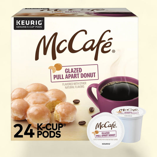 McCafé, Glazed Pull Apart Donut Light Roast K-Cup Coffee Pods, 24 count