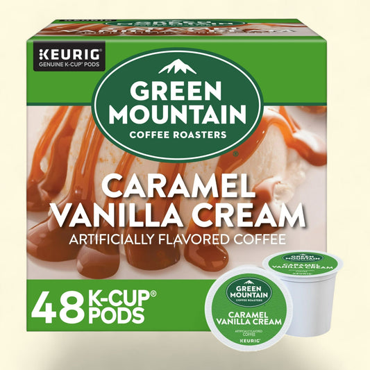 Green Mountain Coffee Roasters, Caramel Vanilla Cream Light Roast K-Cup Coffee Pods, 48 Count