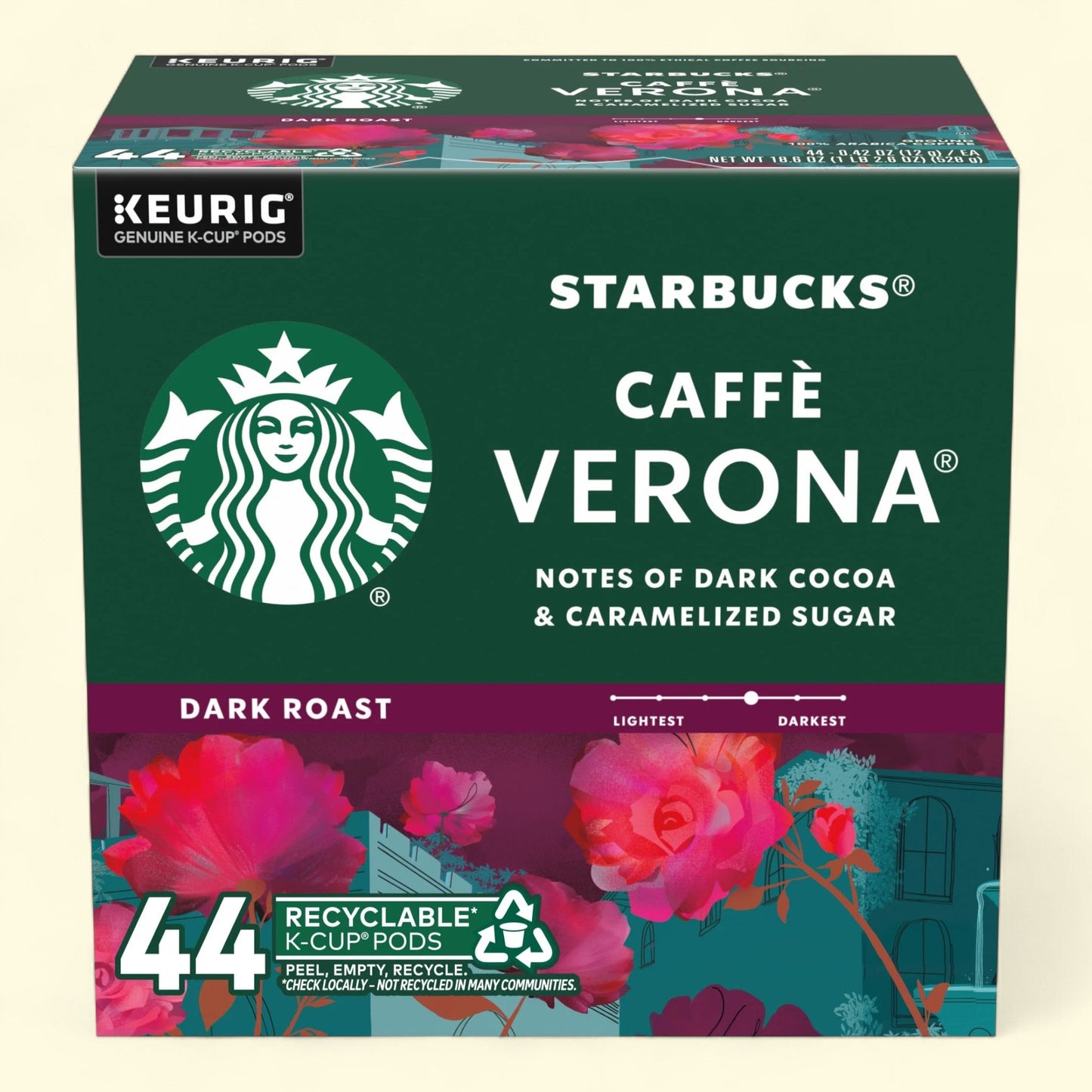 Starbucks, Caffè Verona Dark Roast K-Cup Coffee Pods, 44 Count