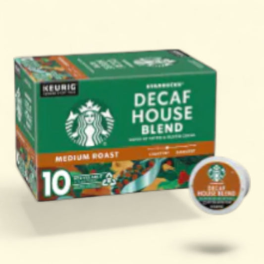 Starbucks Decaf House Blend, Medium Roast, K-Cup Coffee Pods, 10 count