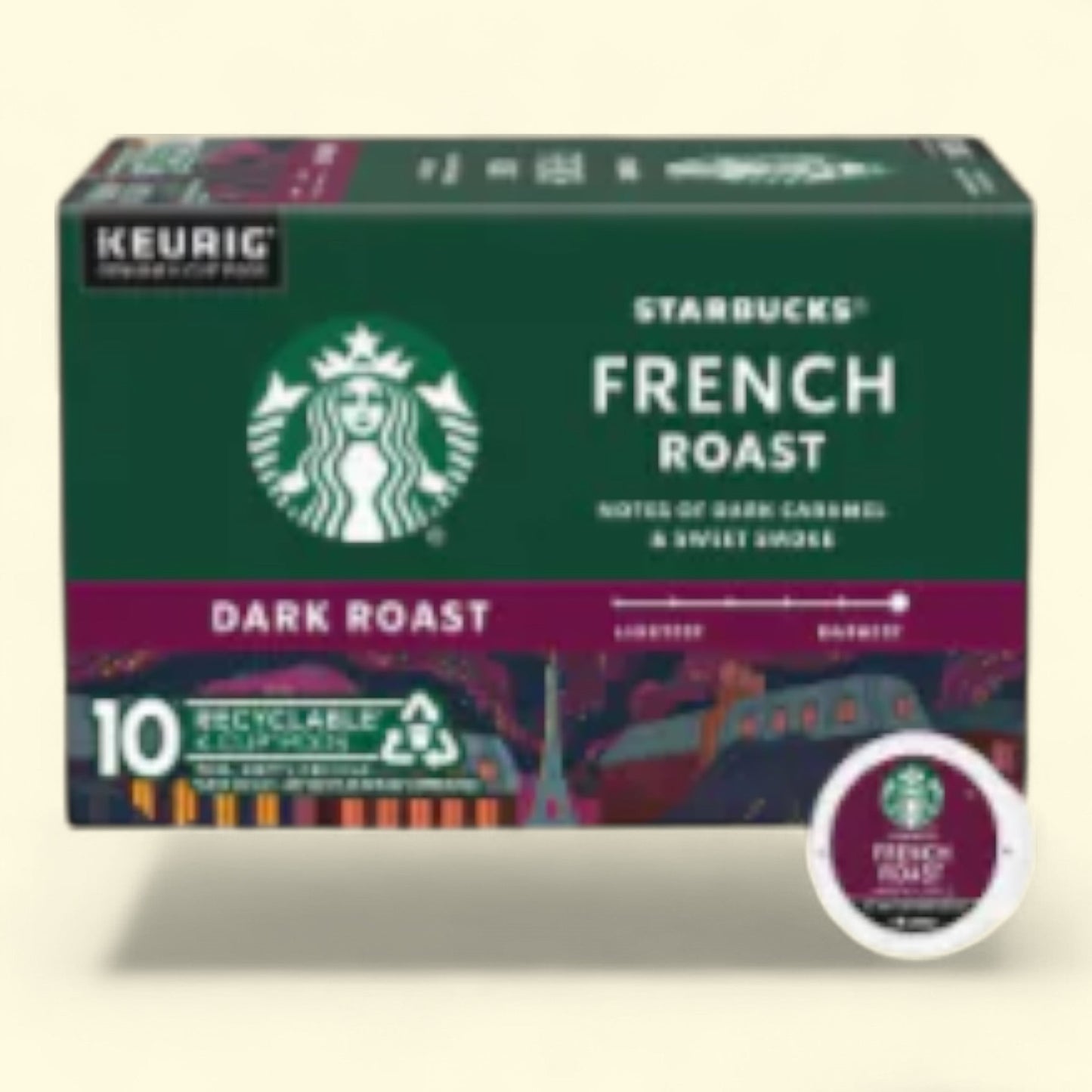 Starbucks French Roast Dark Roast K-Cup Coffee Pods, 24 count