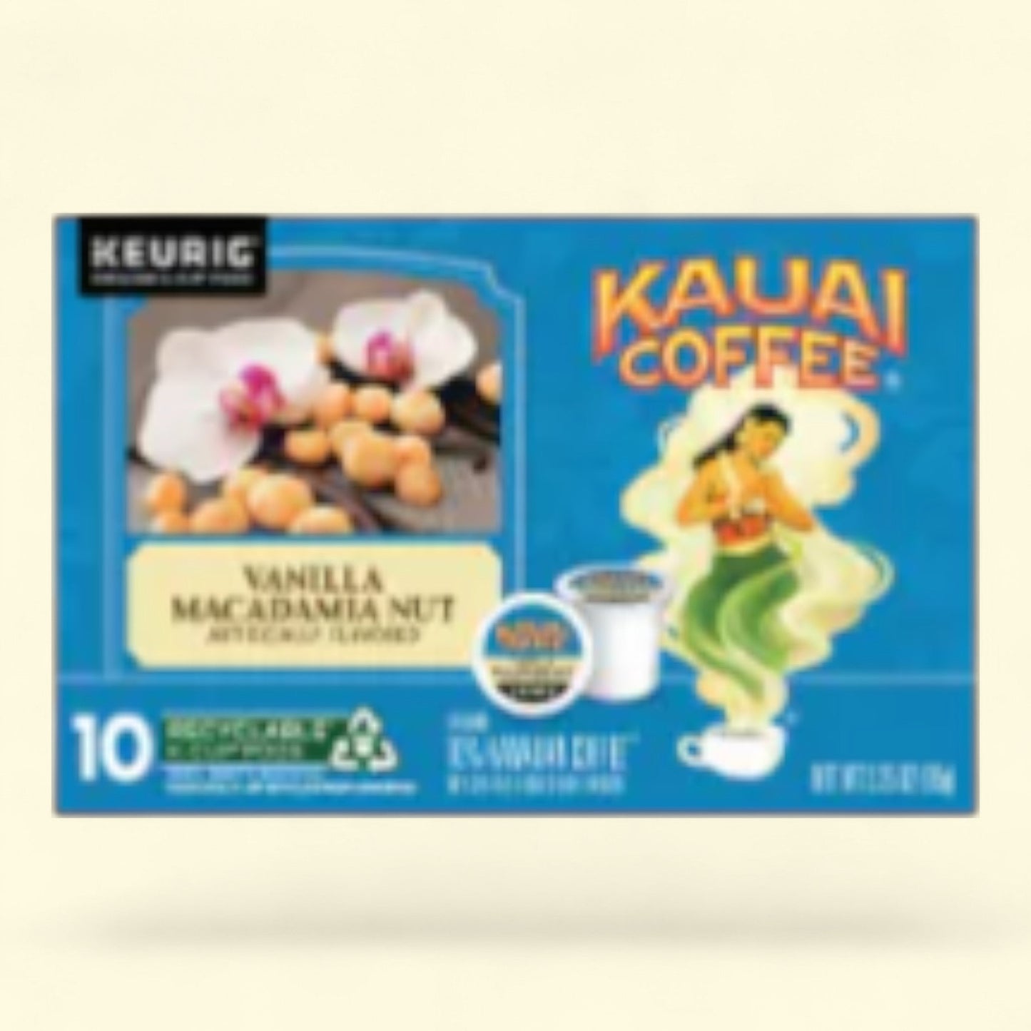 Kauai Coffee, Vanilla Macadamia Nut K-Cup Coffee Pods, 10 count