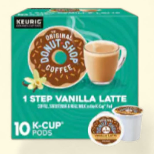 The Original Donut Shop Vanilla Latte K-Cup Coffee Pods, 10 count