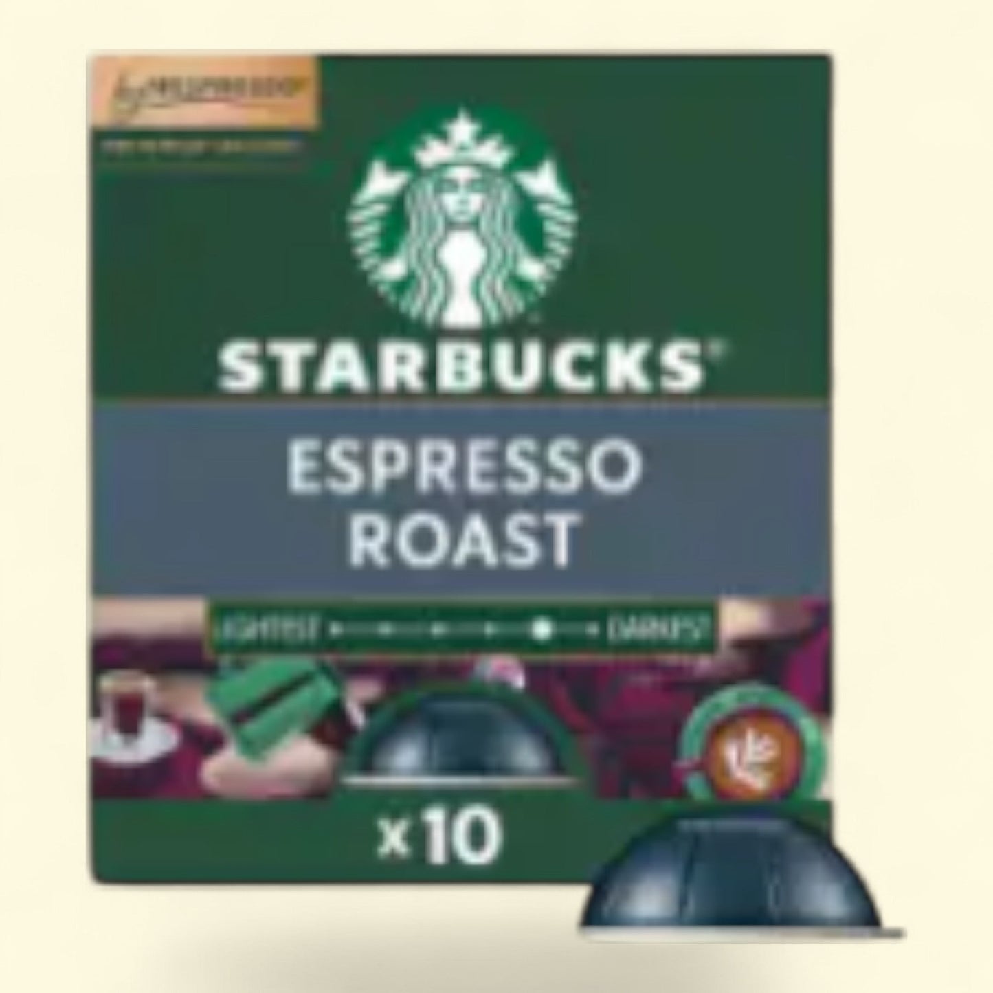 Starbucks by Nespresso Coffee Pods, Espresso Roast, 10 Count