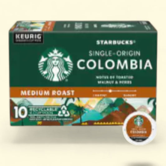 Starbucks Colombia Medium Roast K-Cup Coffee Pods, 10 count