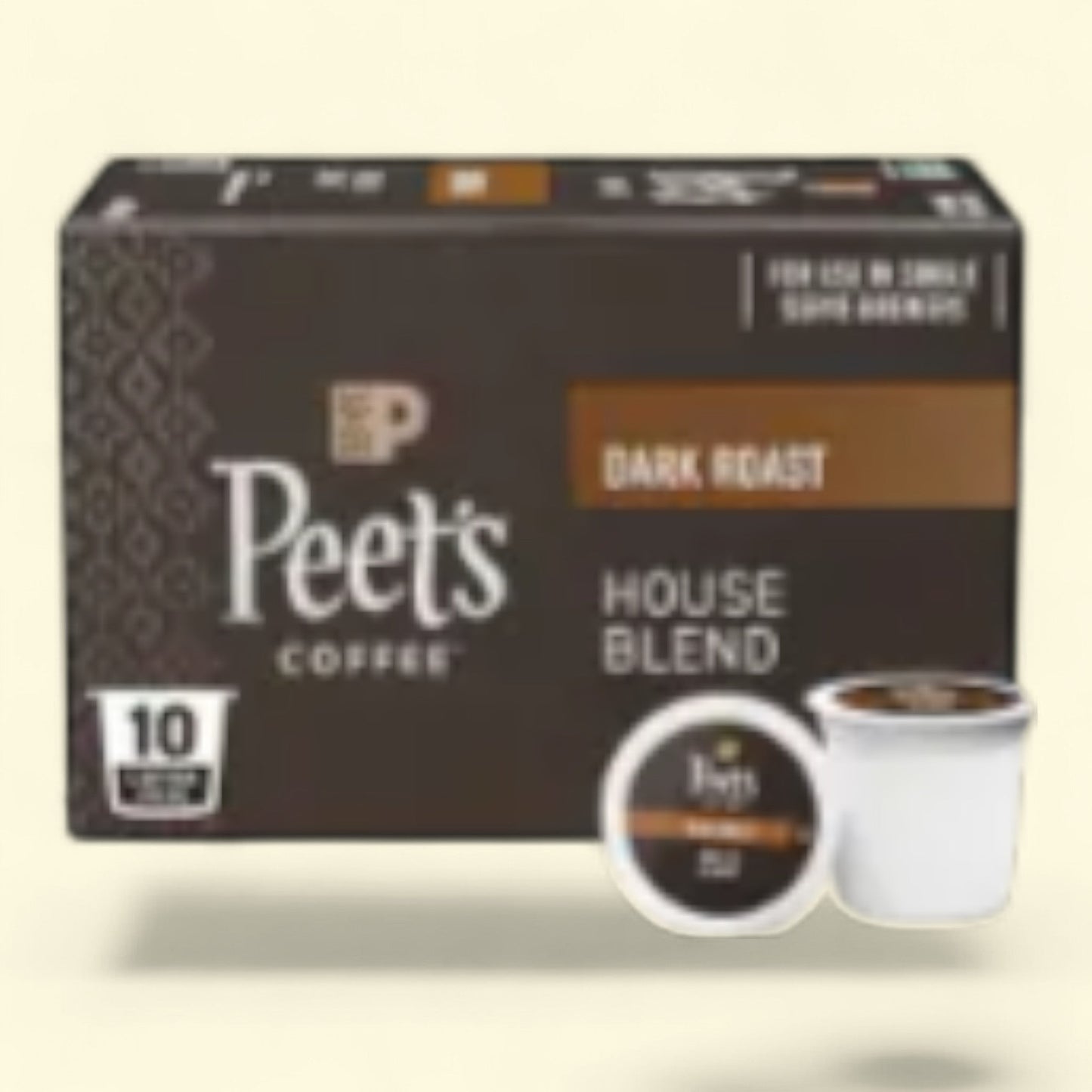 Peet's House Blend Dark Roast Coffee Pods, Single Serve, 10 ct.