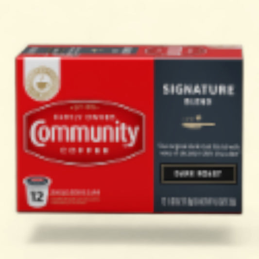 Community Coffee, Signature Blend Dark Roast K-Cup Coffee Pods, 12 count