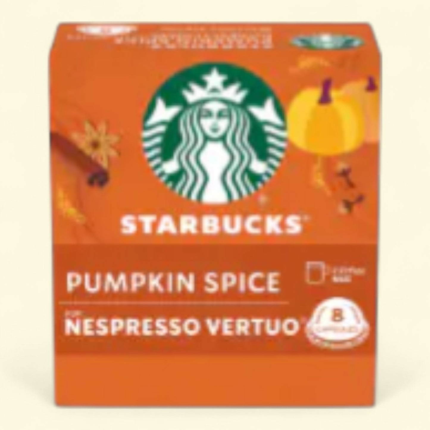 Starbucks by Nespresso Pumpkin Spice Flavored Coffee, Vertuo Pods, 100% Arabica, 8 count