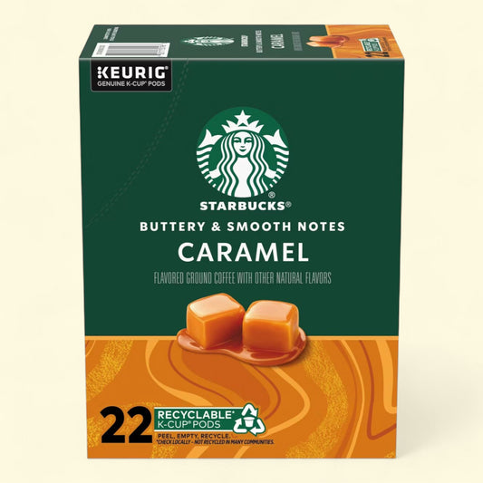 Starbucks Caramel Flavored Light Roast Keurig K-Cup Coffee Pods, 22ct