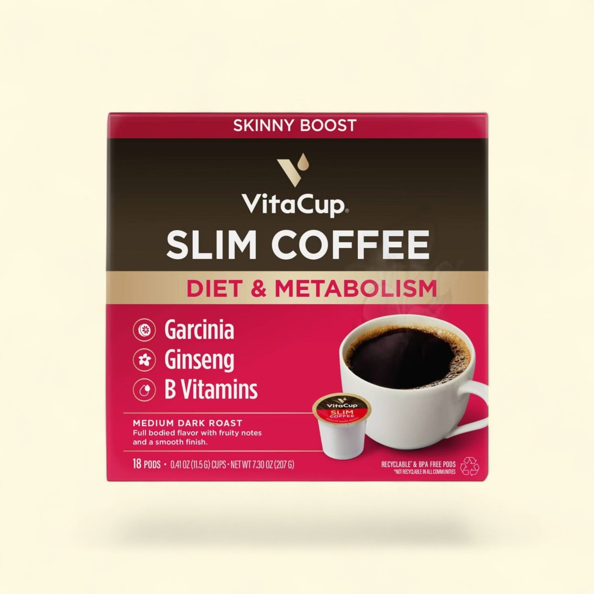 VitaCup Slim Diet & Metabolism Medium Roast Coffee - 18ct — authentic US product shipped worldwide by Treatspree