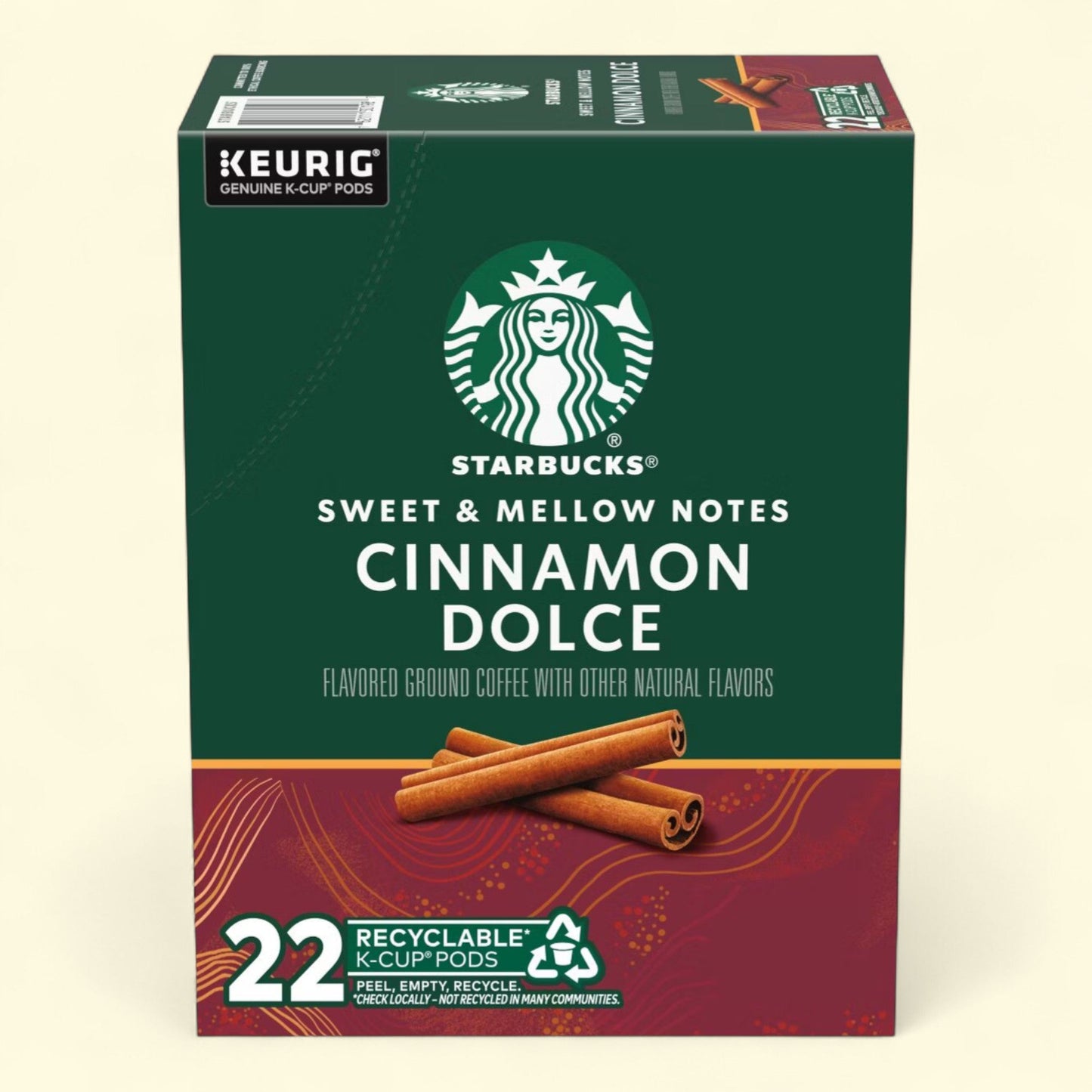 Starbucks Cinnamon Dolce Light Roast K-Cup Coffee Pods, 22ct.