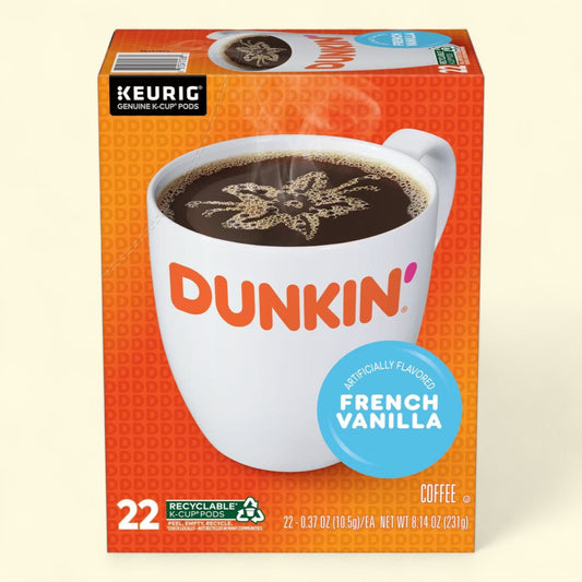 Dunkin' French Vanilla Flavored Medium Roast Coffee, 22ct