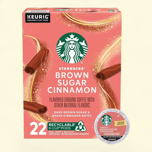 Starbucks Dark Roast Coffee Pods, Brown Sugar Cinnamon Flavor, 22ct