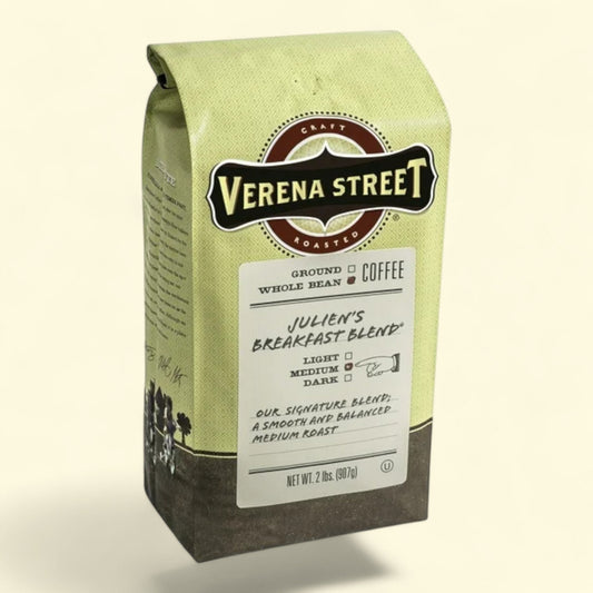 Verena Street Julien's Breakfast Blend Whole Bean Coffee, 32 Ounces